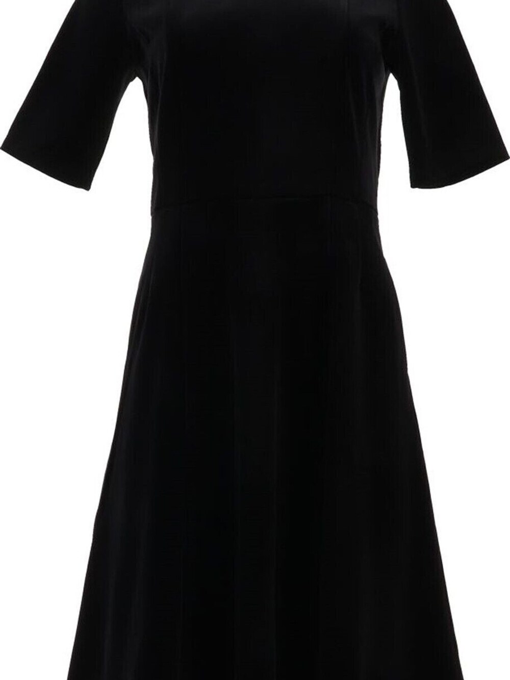 Isaac Mizrahi Live! Always Isaac Fit & Flare Velvet Dress Jet Black Women's 8
